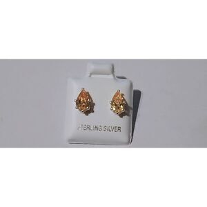 NEW~2Ct Pear Cut Lemon Citrine Gemstone Stud Earrings~.925 Sterling Silver